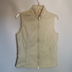 Lucy beige full zip quilted woman vest S